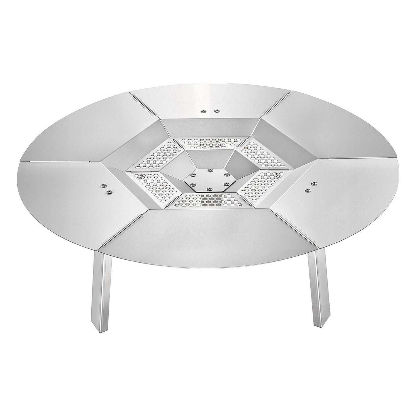 Fire Pit Heat Deflector for Solo Stove Yukon, 635 mm Bonfire Round for Wood Burning Fire Pit, 304 Stainless Steel Heat Diffuser, Detachable Burner Cover Camping Accessories