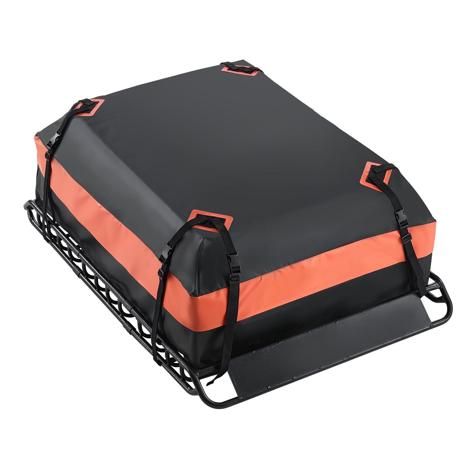 Roof Rack Basket, 1300 x 910 x 105 mm, Universal Rooftop Cargo Carrier with 44.1 x 34.3 x 10.2 in Cargo Bag, Net, Ratchet Straps, 90.7 kg Max Load Capacity Car Top Luggage Holder, for SUV Car