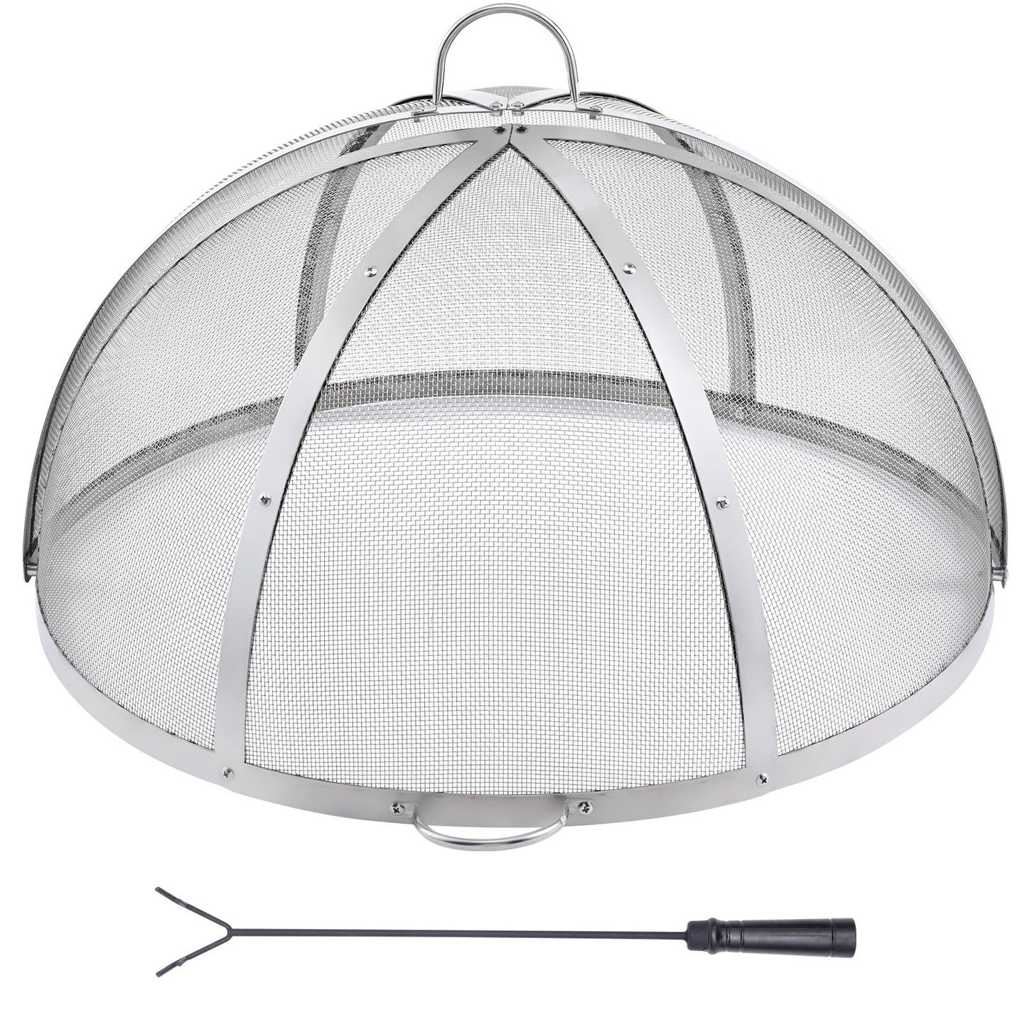 Firepit Spark Screen Lid, 30" Diameter, Outdoor Firepit Ring Cover Round Accessories, Fire Pit Metal Cover, Easy-Opening Stainless Steel Fire Ring Covers for Outdoor Patio Fire Pits Backyard
