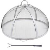 Firepit Spark Screen Lid, 30" Diameter, Outdoor Firepit Ring Cover Round Accessories, Fire Pit Metal Cover, Easy-Opening Stainless Steel Fire Ring Covers for Outdoor Patio Fire Pits Backyard