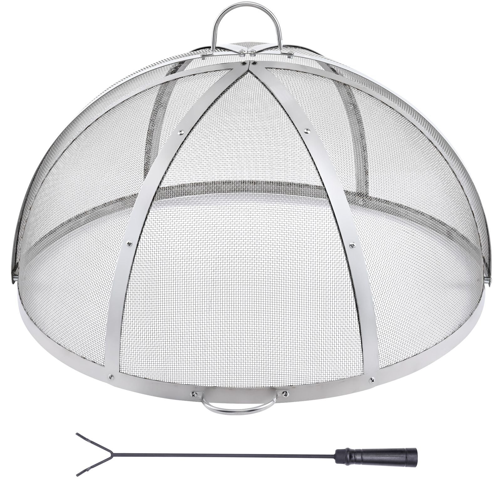 Firepit Spark Screen Lid, 30" Diameter, Outdoor Firepit Ring Cover Round Accessories, Fire Pit Metal Cover, Easy-Opening Stainless Steel Fire Ring Covers for Outdoor Patio Fire Pits Backyard