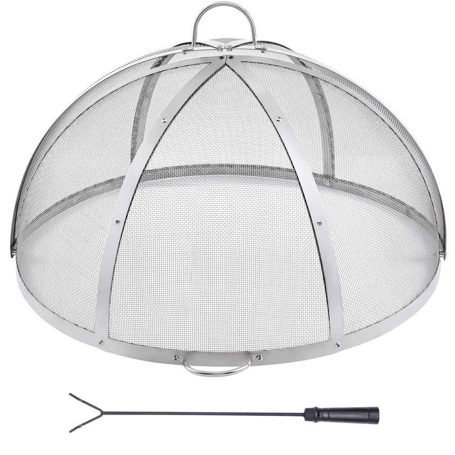 Firepit Spark Screen Lid, 30" Diameter, Outdoor Firepit Ring Cover Round Accessories, Fire Pit Metal Cover, Easy-Opening Stainless Steel Fire Ring Covers for Outdoor Patio Fire Pits Backyard