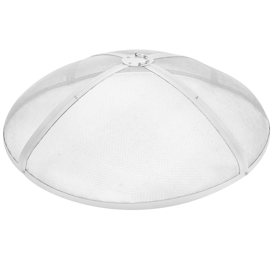 VEVOR Fire Pit Spark Screen Round 30", Reinforced Heavy Duty Steel Metal Cover, Outdoor Firepit Lid, Easy-Opening Top Screen Covers Round with Ring Handle for Outdoor Patio Fire Pits Backyard