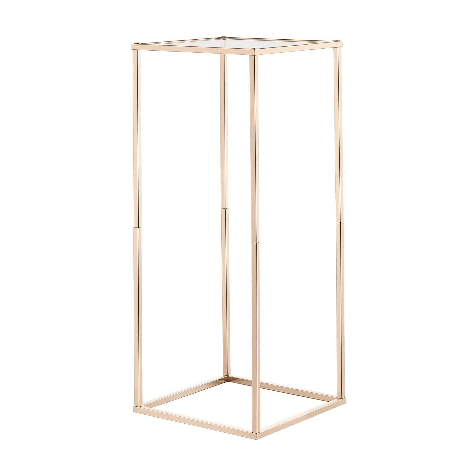 Wedding Flower Stand, 10PCS 60cm Column Flower Stand, Floral Stands with Acrylic Laminate, Gold Rectangular Floral Display Rack for Wedding, Party, Birthday, Home, Gold Centerpiece Stands