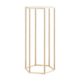 Wedding Flower Stand, 10PCS 60cm Column Flower Stand, Floral Stands with Acrylic Laminate, Hexagonal Cubic Floral Display Rack for Wedding, Party, Birthday, Home, Gold Centerpiece Stands