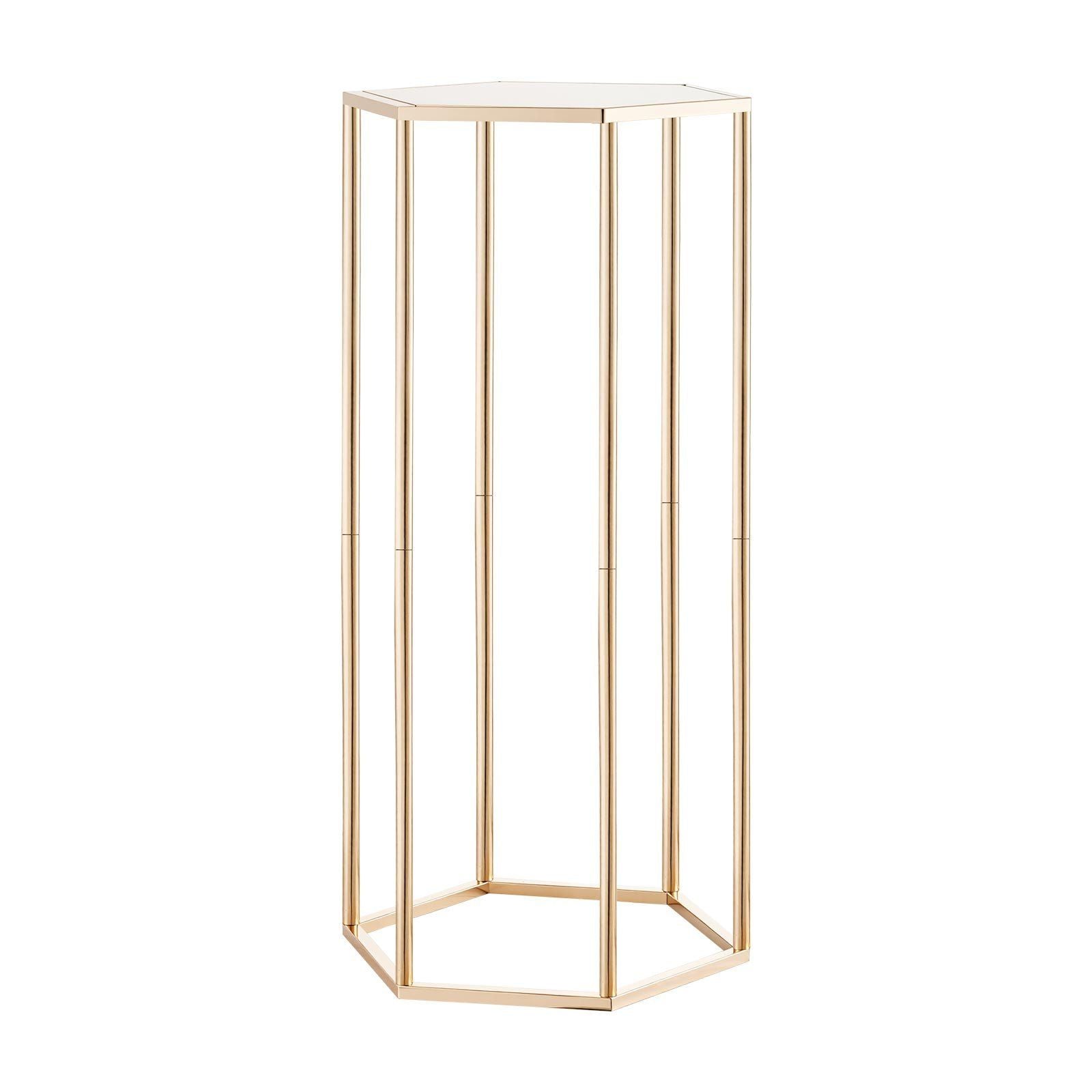 Wedding Flower Stand, 10PCS 60cm Column Flower Stand, Floral Stands with Acrylic Laminate, Hexagonal Cubic Floral Display Rack for Wedding, Party, Birthday, Home, Gold Centerpiece Stands