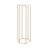 Wedding Flower Stand, 10PCS 80cm Column Flower Stand, Floral Stands with Acrylic Laminate, Hexagonal Cubic Floral Display Rack for Wedding, Party, Birthday, Home, Gold Centerpiece Stands