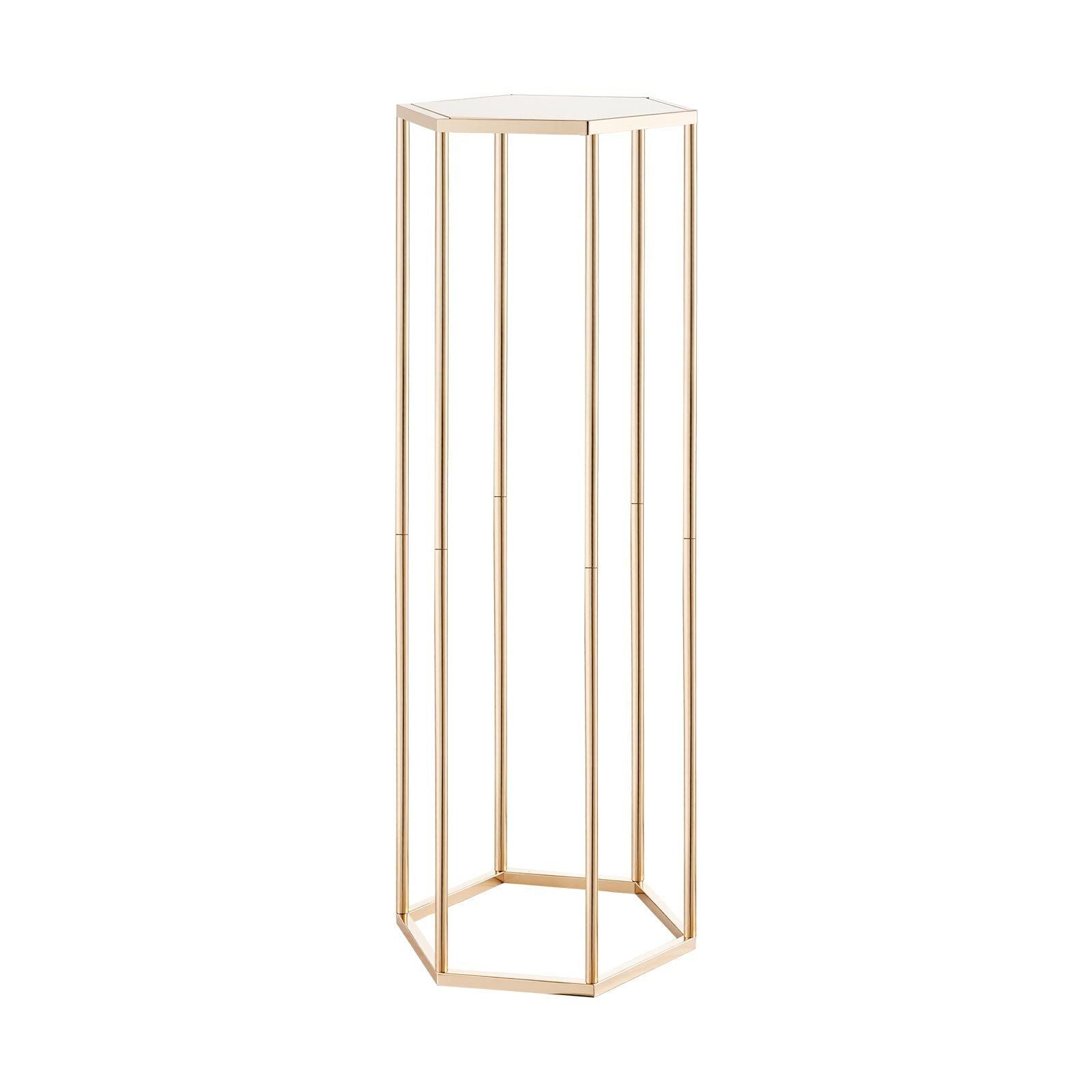 Wedding Flower Stand, 10PCS 80cm Column Flower Stand, Floral Stands with Acrylic Laminate, Hexagonal Cubic Floral Display Rack for Wedding, Party, Birthday, Home, Gold Centerpiece Stands