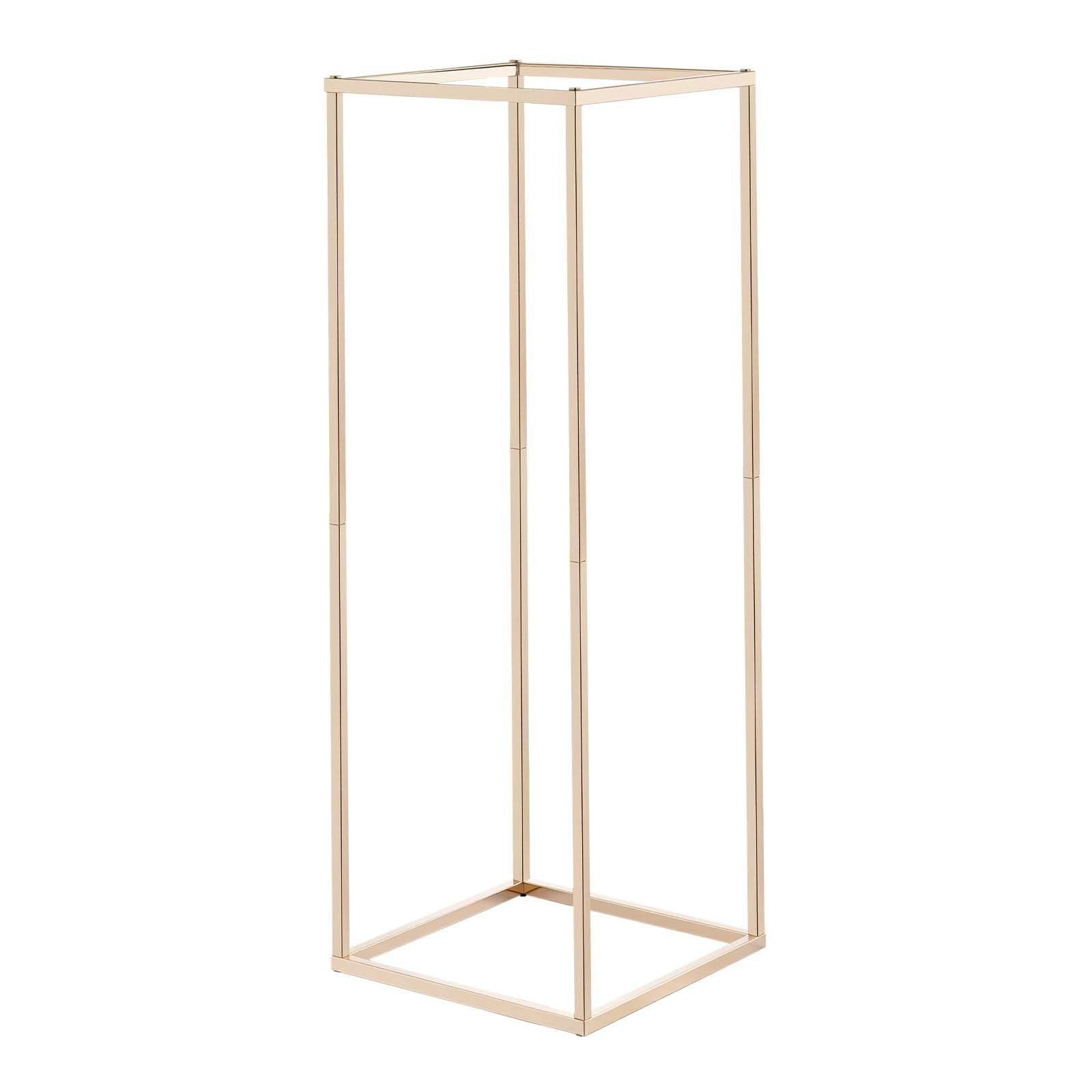 Wedding Flower Stand, 10PCS 80cm Column Flower Stand, Floral Stands with Hidden Screw, Rectangular Cubic Floral Display Rack for Wedding, Party, Birthday, Home, Gold Centerpiece Stands