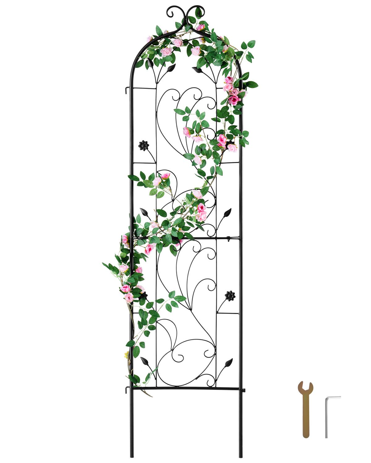 Metal Garden Trellis for Climbing Plant Support 60 x 15 in Rustproof