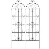 2 Packs Metal Garden Trellis for Climbing Plant Support 71x20 in Rustproof