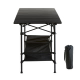 Folding Camping Table, Outdoor Portable Side Tables, Lightweight Fold Up Table, Aluminum & Steel Ultra Compact Work Table with Large Storage and Carry Bag, For Beach, Picnic, Travel, 24x16 inch