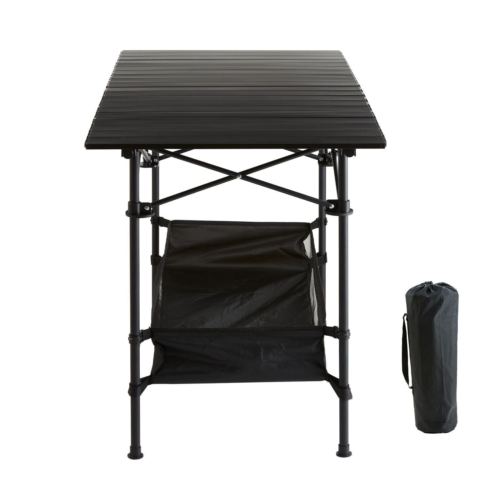Folding Camping Table, Outdoor Portable Side Tables, Lightweight Fold Up Table, Aluminum & Steel Ultra Compact Work Table with Large Storage and Carry Bag, For Beach, Picnic, Travel, 24x16 inch