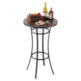 Outdoor Round Bar Table, 60 cm Counter Bar Height Bistro Table, Patio Dining Tables with Easy-to-Clean Top & Sturdy Metal Frame, Indoor High Top Pub Tables for Small Places, Kitchen