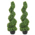 Artificial Topiaries Boxwood Trees, 7.6cm Tall (2 Pieces) Faux Topiary Plant Outdoor, All-year Green Feaux Plant w/ Replaceable Leaves for Decorative Indoor/Outdoor/Garden
