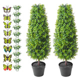 2 Pack 91.4cm Artificial Boxwood Topiary Tree Faux Plant UV Decor In/Outdoor