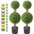 2 Pack 91.4cm Artificial Boxwood Topiary Tree Faux Plant UV Decor In/Outdoor