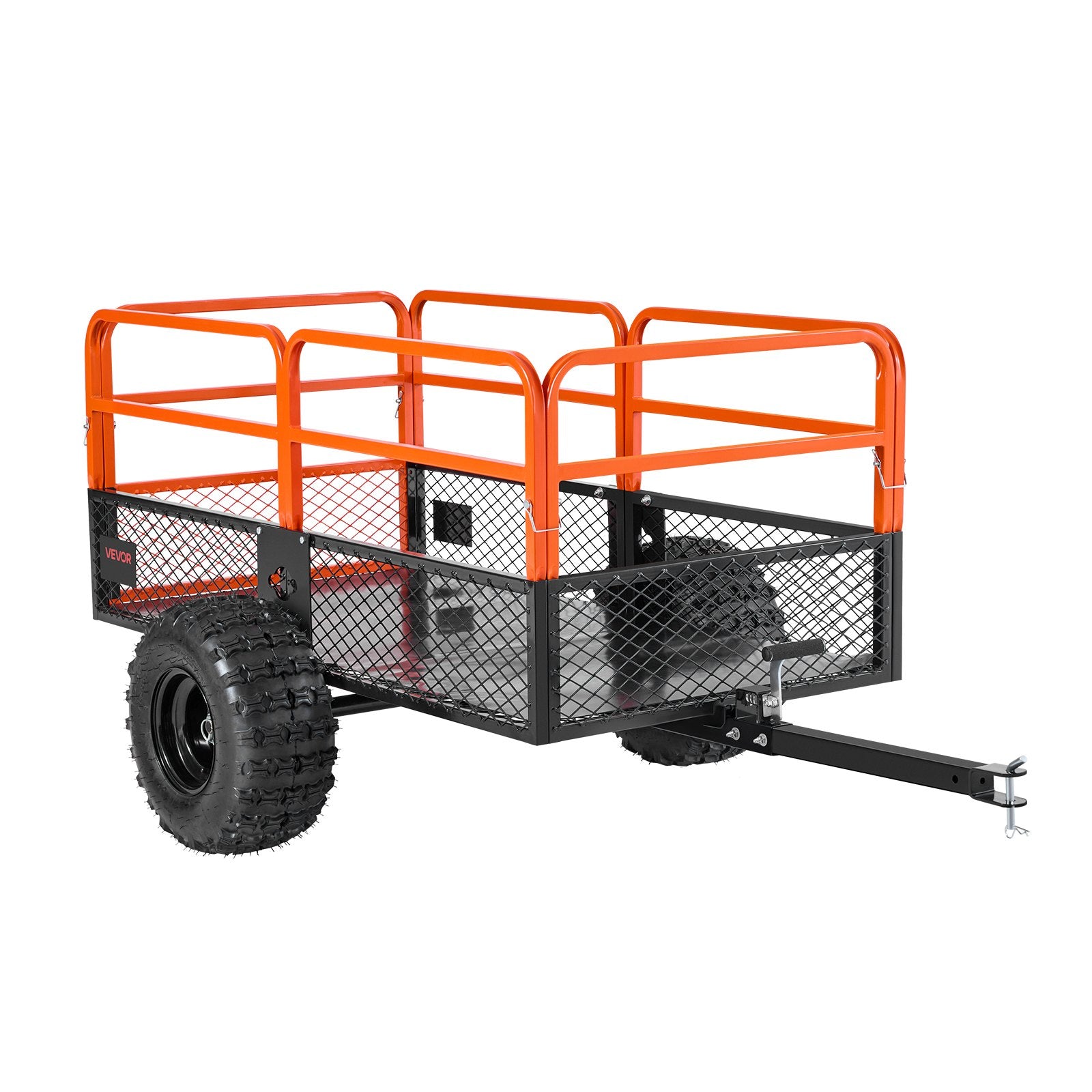 Garden Utility Trailer, 28 Cu. Ft. & 800 kg, ATV UTV Trailer, Tow Behind Steel Dump Trailers, Removable Rear Panel, Heavy Duty Pull Behind Yard Trailers for Lawn Mower Tractor Garden Waste