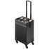 5 in 1 Professional Makeup Train Case Aluminum Cosmetic Case, Rolling Makeup Case Extra Large Trolley Makeup Travel Organizer, with 360° Swivel Wheels & Adjustable Pull Rod, Black