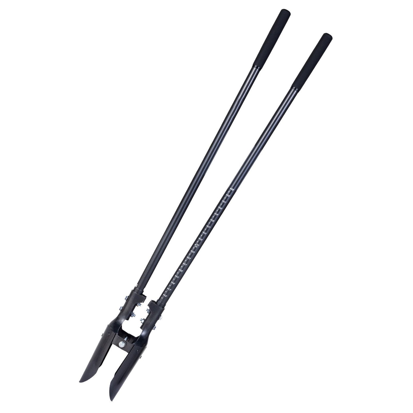 Post Hole Digger, Heavy Duty Post Hole Digger with Carbon Steel Handle, Manual Hole Digger with Scale Markings and Metal Blade, Post Hole Digger Tool for Digging Gardening Outdoors, 1460 mm