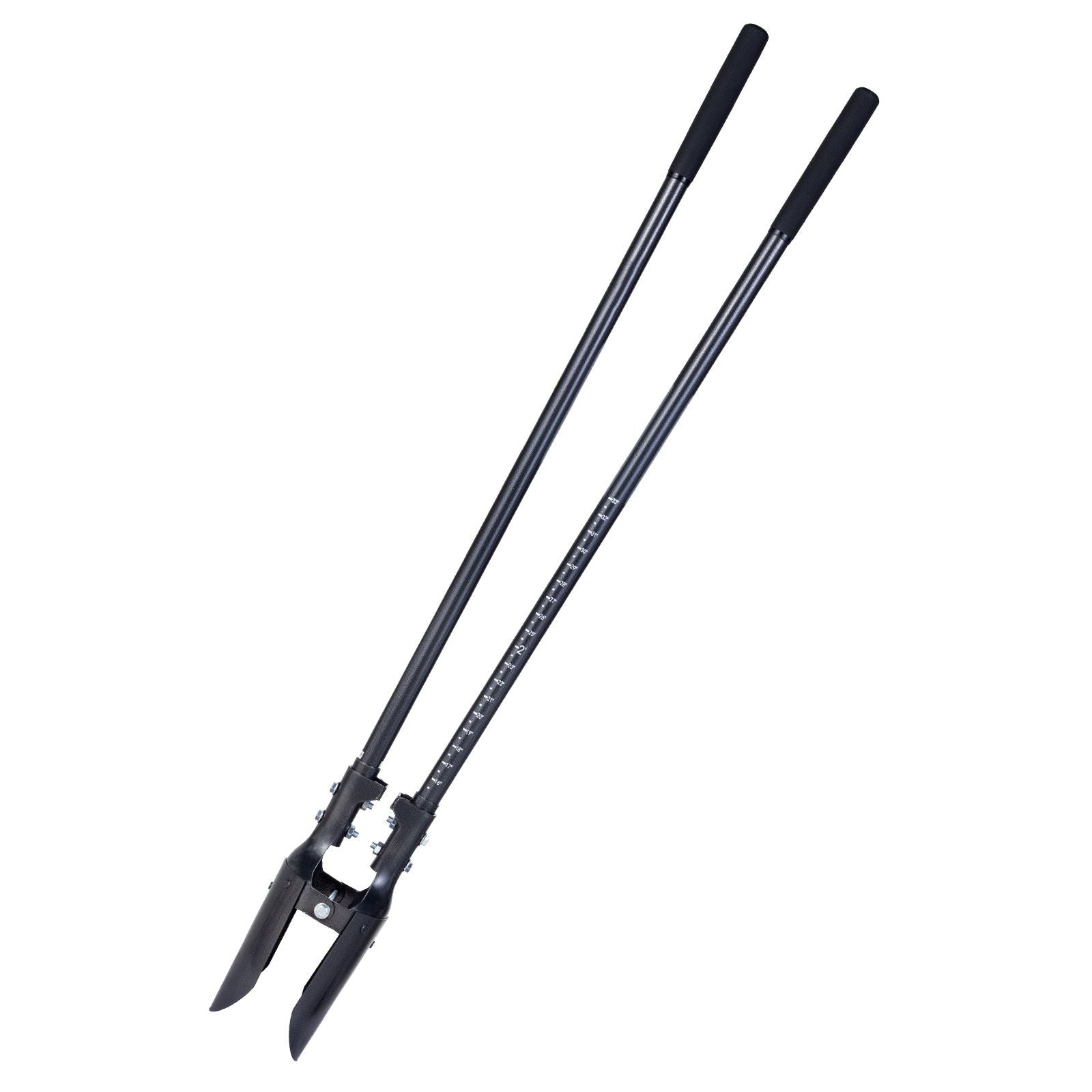 Post Hole Digger, Heavy Duty Post Hole Digger with Carbon Steel Handle, Manual Hole Digger with Scale Markings and Metal Blade, Post Hole Digger Tool for Digging Gardening Outdoors, 1460 mm