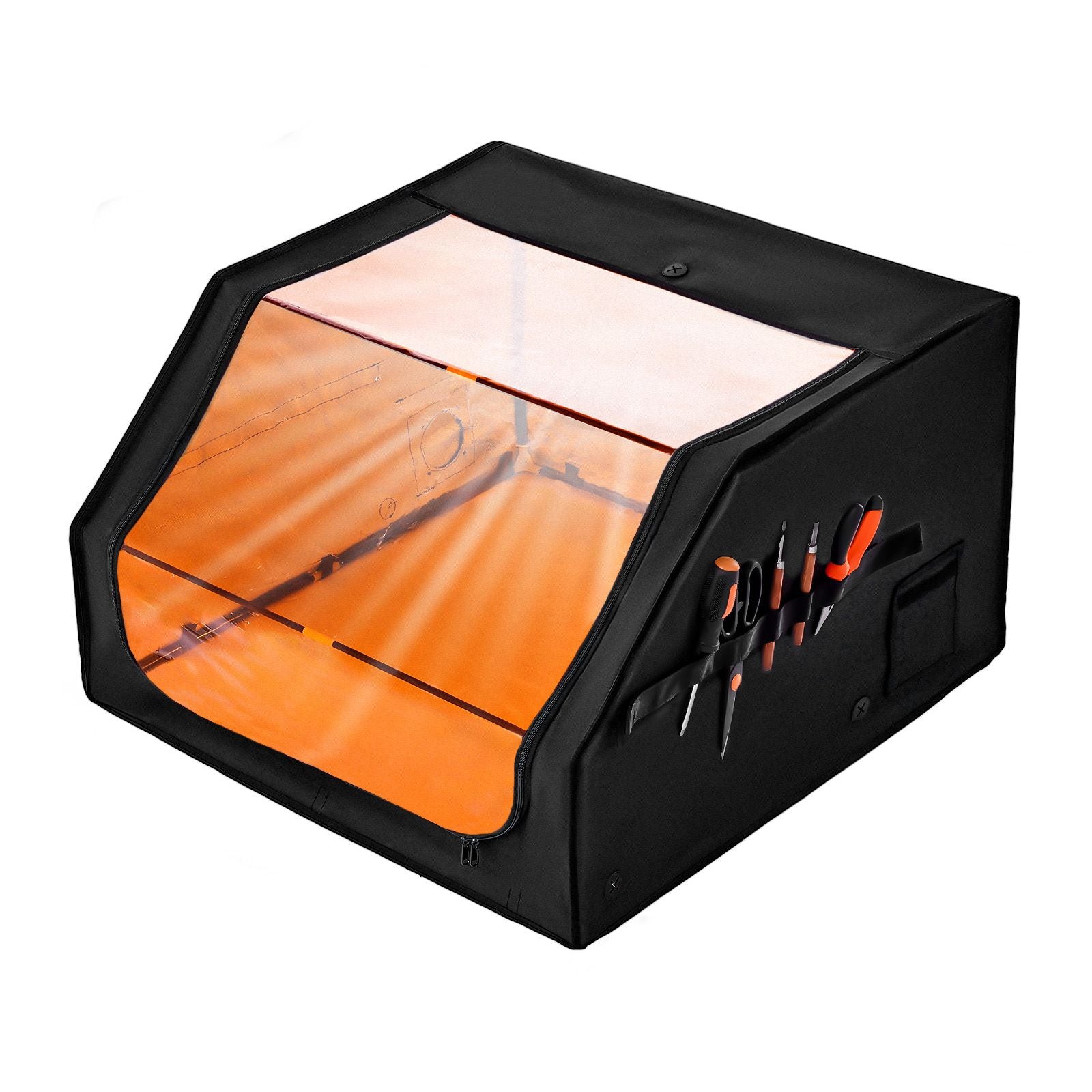 Laser Engraver Enclosure, 800 x 800 x 500 mm, Flame Retardant and Fireproof Protective Cover, with Exhaust Fan and Pipe, Insulates Smoke, Noise and Eye Protection, Fits for Most Laser Engraver