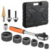 Knockout Punch Set, 12.7 to 50.8mm SLUG-Buster Ratchet Knockout Set, Ratchet Wrench Knockouts Punch Sets for Aluminum, Mild steel, Fiberglass, Plastics, 6 Die Sizes, 40Cr Steel Ko Tool Kit
