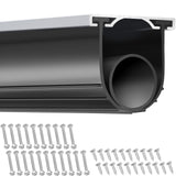 Garage Door Seals Bottom Rubber, U Shape +O Ring Garage Door Bottom Weather Seal with Pre-drilled Aluminum Track Retainer Kit, 16ft 5/16 inch T-ends and 3 3/4 inch Width, for Doors, Black