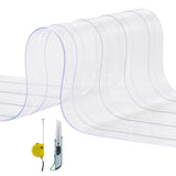 Strip Curtain, 4572 cm Length x 20 cm Width x 2 mm Thickness, Clear Ribbed PVC Curtain Strip Door Bulk Roll, Plastic Door Strips for Doorways of Supermarket, Garage, Warehouse, Barn, Pet House