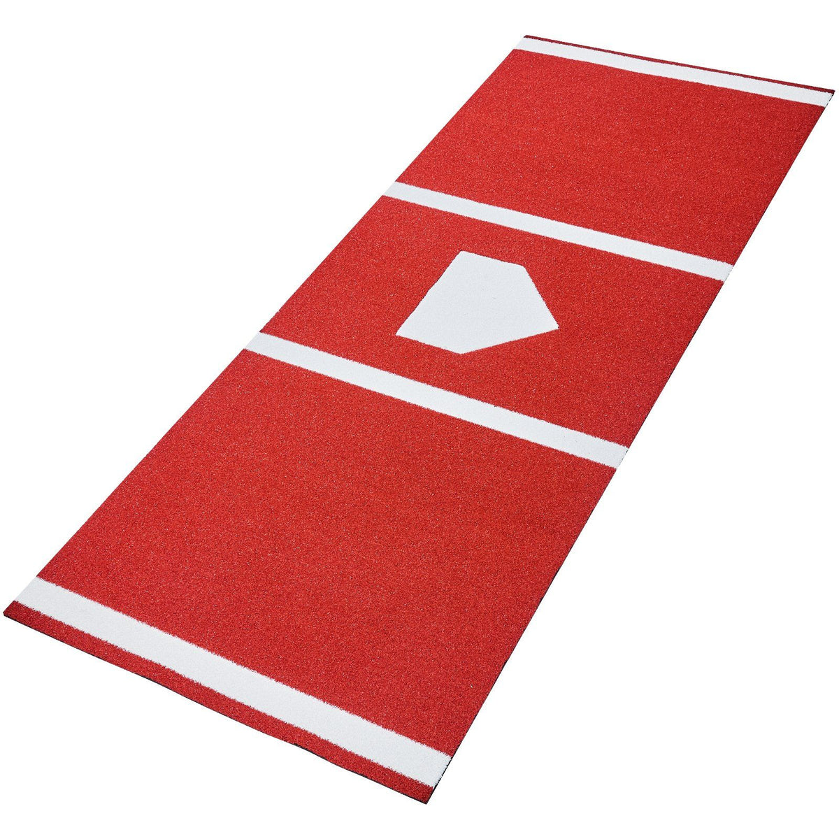 Baseball Hitting Mat, 300x116cm Batting Cage Mat, Batters Box Turf Mats, Softball Batting Practice Equipment with Home Plate and Anti Fade Turf, Portable Training Aid for Indoor Outdoor, Red