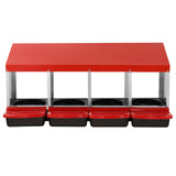4-Compartment Chicken Nest Box Metal Box with Inclined Nesting Boxes