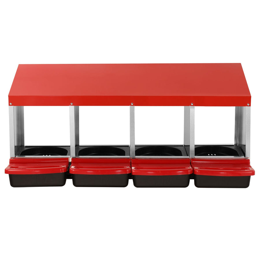 4-Compartment Chicken Nest Box Metal Box with Inclined Nesting Boxes