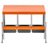 Chicken Nesting Boxes, 3 Compartments, with Support Legs, Easy Egg Collection, Galvanized Steel and High-Strength Plastic, Roll Away Nesting Boxes for Chickens and Hens Laying Eggs, Orange