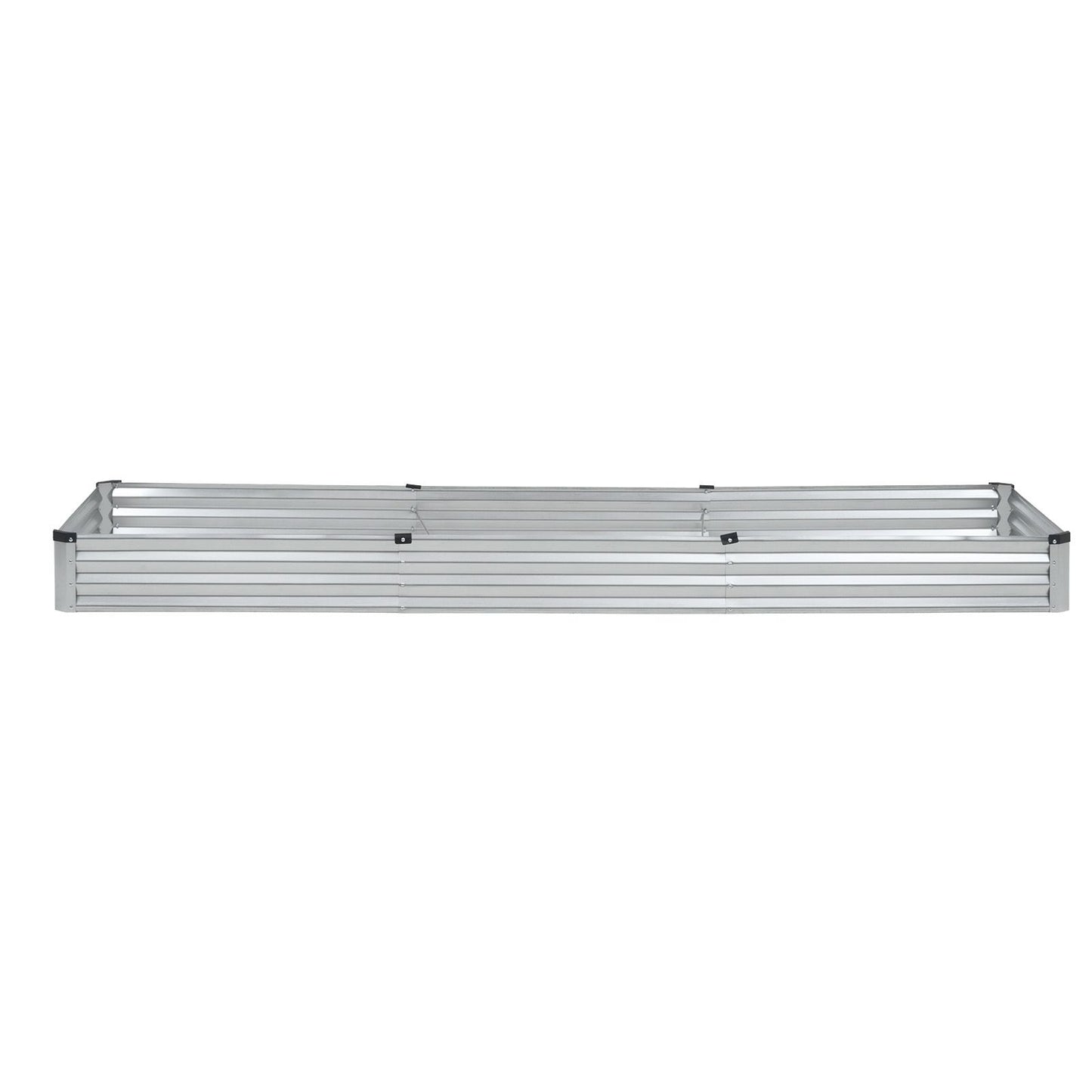 Metal Raised Garden Bed, 12 x 4 x 1 ft Outdoor Galvanized Planter Box, with Open Bottom, Large Planter Raised Bed for Gardening Vegetables, Flowers, Herbs, and Succulent Plants, Silver