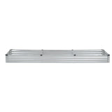 Metal Raised Garden Bed, 12 x 4 x 1 ft Outdoor Galvanized Planter Box, with Open Bottom, Large Planter Raised Bed for Gardening Vegetables, Flowers, Herbs, and Succulent Plants, Silver