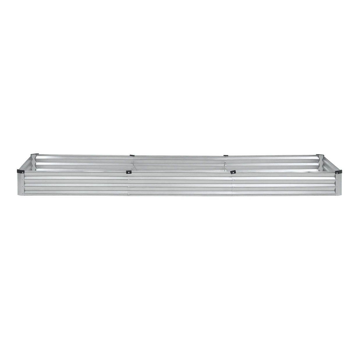 Metal Raised Garden Bed, 12 x 4 x 1 ft Outdoor Galvanized Planter Box, with Open Bottom, Large Planter Raised Bed for Gardening Vegetables, Flowers, Herbs, and Succulent Plants, Silver