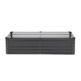 Metal Raised Garden Bed, 6 x 3 x 1.5 ft Outdoor Galvanized Planter Box, with Open Bottom, Large Planter Raised Bed for Gardening Vegetables, Flowers, Herbs, and Succulent Plants, Dark Gray