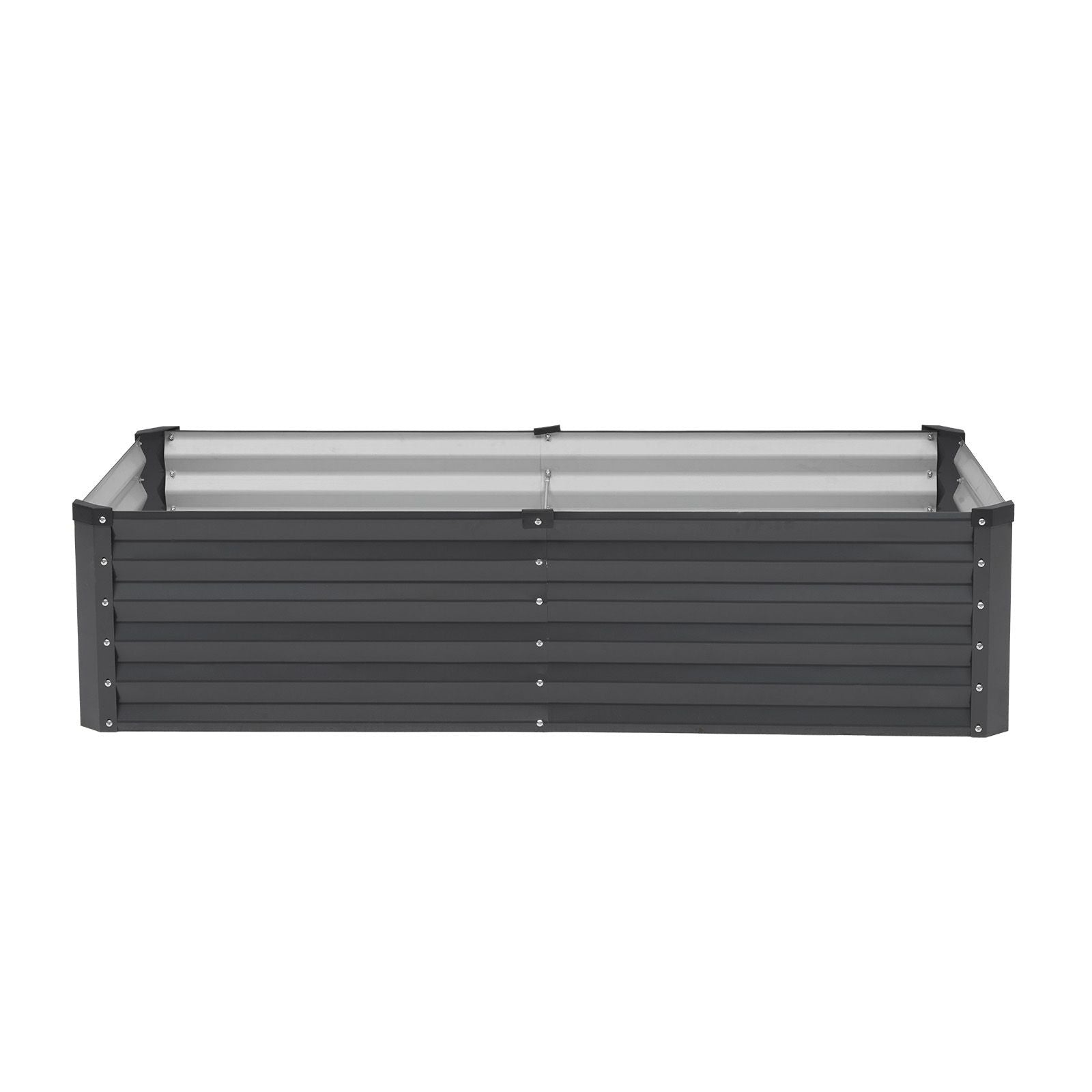 Metal Raised Garden Bed, 6 x 3 x 1.5 ft Outdoor Galvanized Planter Box, with Open Bottom, Large Planter Raised Bed for Gardening Vegetables, Flowers, Herbs, and Succulent Plants, Dark Gray