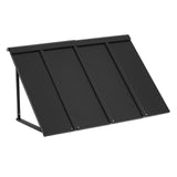 Fixed Metal Awning 1125 × 610 mm, Window Awning Door Canopy, Stable Triangle Steel Frame Awnings for Doors Exterior Rain, and Snow Sunlight Protection for Door Entrance, Windows, Porches, Balconies