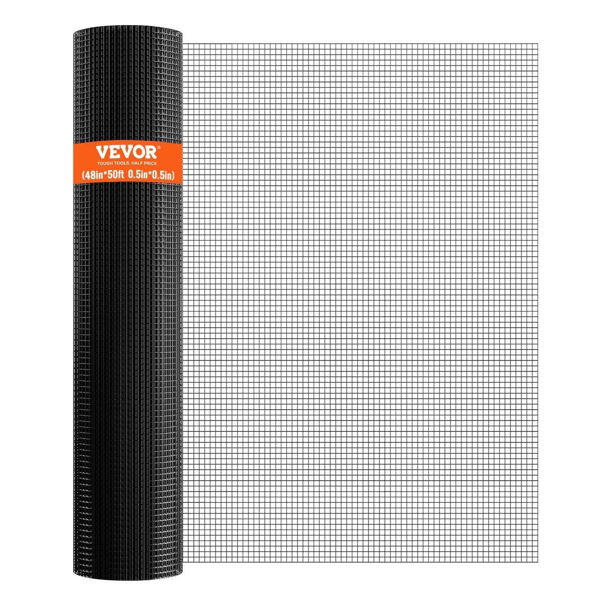 Hardware Cloth, 48'' x 50' Galvanized Wire Mesh Roll, 19 Gauge Chicken Wire Fence Roll, Vinyl Coating Metal Wire Mesh for Chicken Coop Barrier, Rabbit Snake Fences, Poultry Enclosures