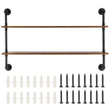 Industrial Pipe Shelf 2 Tier 48x 9.84in Wall-Mount for Kitchen Bedroom