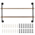 Industrial Pipe Shelf 2 Tier 48x 9.84in Wall-Mount for Kitchen Bedroom