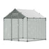 Metal Chicken Coop, 6.56x6.56x6.56ft Large Walk-in Chicken Runs with Cover, Spire Roof Hen House Enclosure with Security Lock, Outdoor Duck Rabbit Cage Poultry Pen for Backyard, Farm, Yard