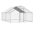 Metal Chicken Coop, 9.8x13.1x6.5 ft Large Walk-in Chicken Runs with Cover, Spire Roof Hen House Enclosure with Security Lock, Outdoor Duck Rabbit Cage Poultry Pen for Backyard, Farm, Yard