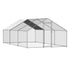Metal Chicken Coop 9.8x19.6x6.5 ft Walk-in Chicken Run with Cover Spire Roof