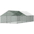 Metal Chicken Coop, 9.8x26.2x6.5 ft Large Walk-in Chicken Runs with Cover, Spire Roof Hen House Enclosure with Security Lock, Outdoor Duck Rabbit Cage Poultry Pen for Backyard, Farm, Yard