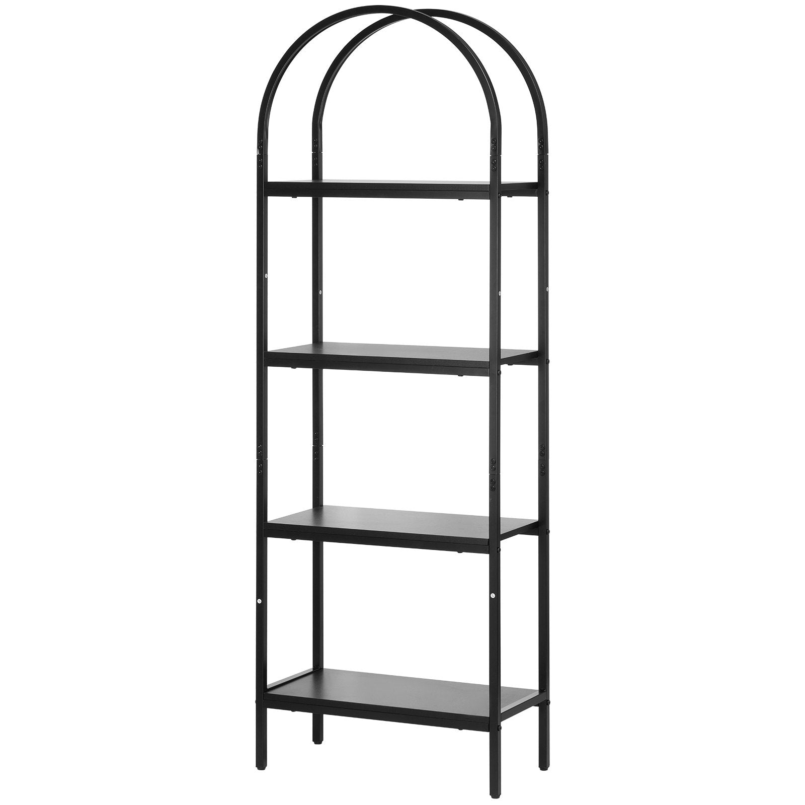 VEVOR Metal Bookshelf, 4-Tier Arched Industrial Bookshelf, Small Rustic Vintage Storage Bookcase with Open Shelves, Freestanding Display Shelving Unit Storage Rack, for Living room, Bedroom & Office