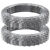 Razor Wires, 98 ft Razor Barbed Wire, 2 Rolls Razor Wire Fencing Razor Fence, Double Spiral Razor Ribbon Barbed Wire Galvanized Razor Wire Fence, Rolls Razor for Garden
