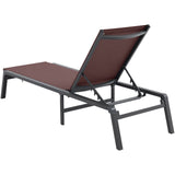 Chaise Lounge Chair Outdoor Patio Lounge Chair Adjustable 5-Position 2 pcs