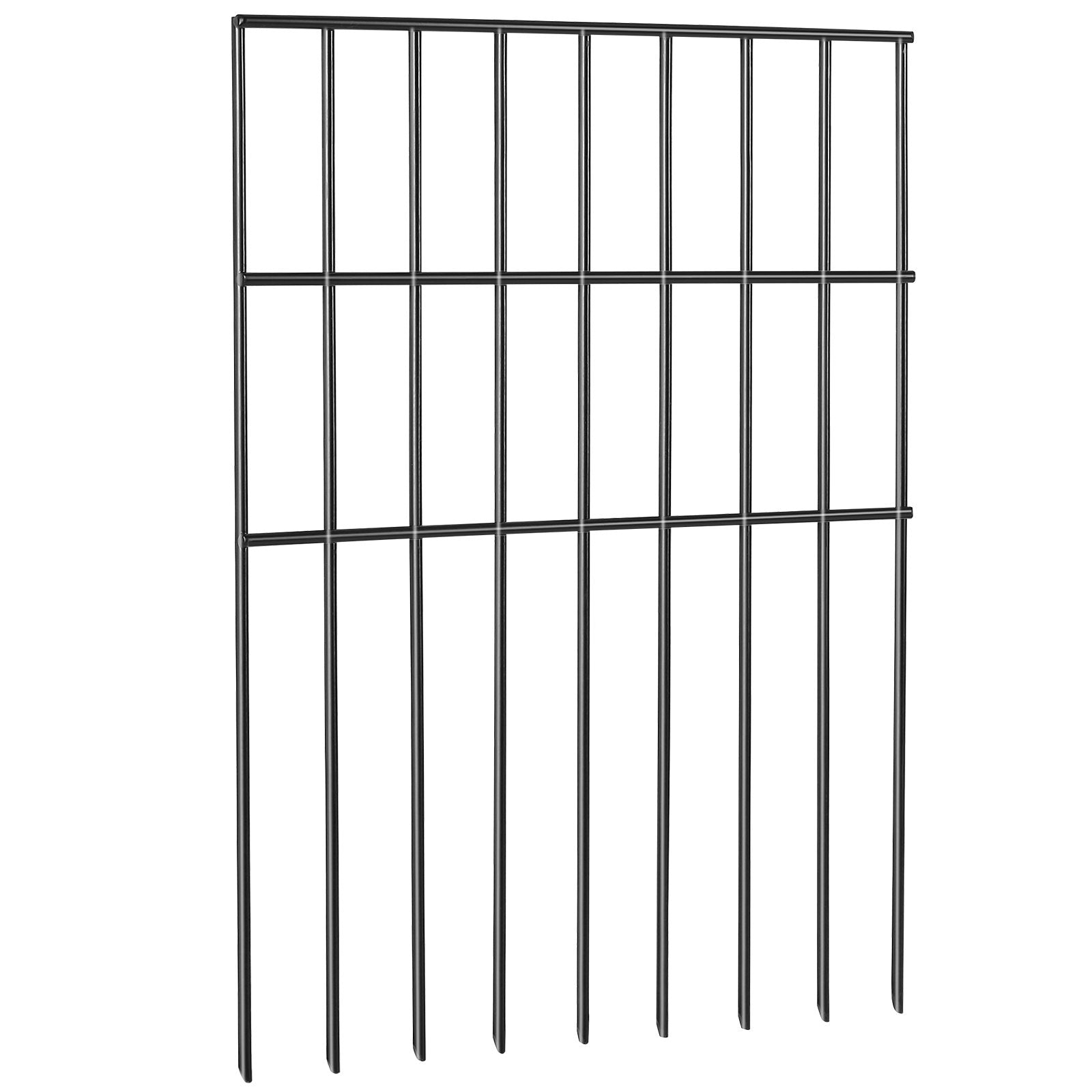 VEVOR Garden Fence, No Dig Fence 44(H)x33(L)cm Animal Barrier Fence, Underground Decorative Garden Fencing with 3.81 cm Spike Spacing, Metal Dog Fence for the Yard and Outdoor Patio, 28 Pack